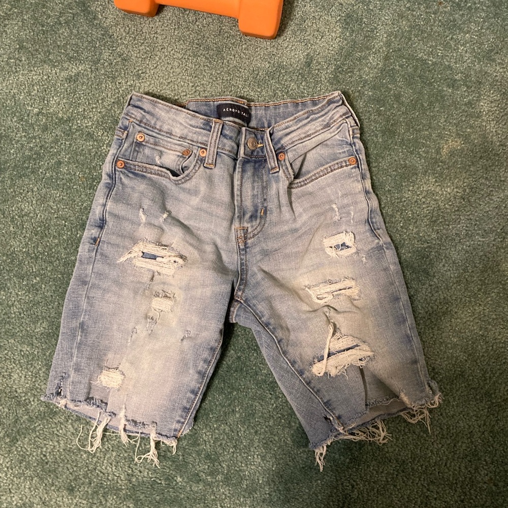 Distressed Denim Shorts